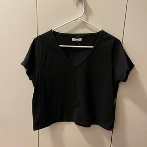 Madewell V neck cropped tee
